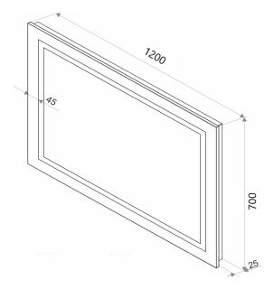 Зеркало с подсветкой Continent Rimini ЗЛП142 с сенсорным выключателем 120см